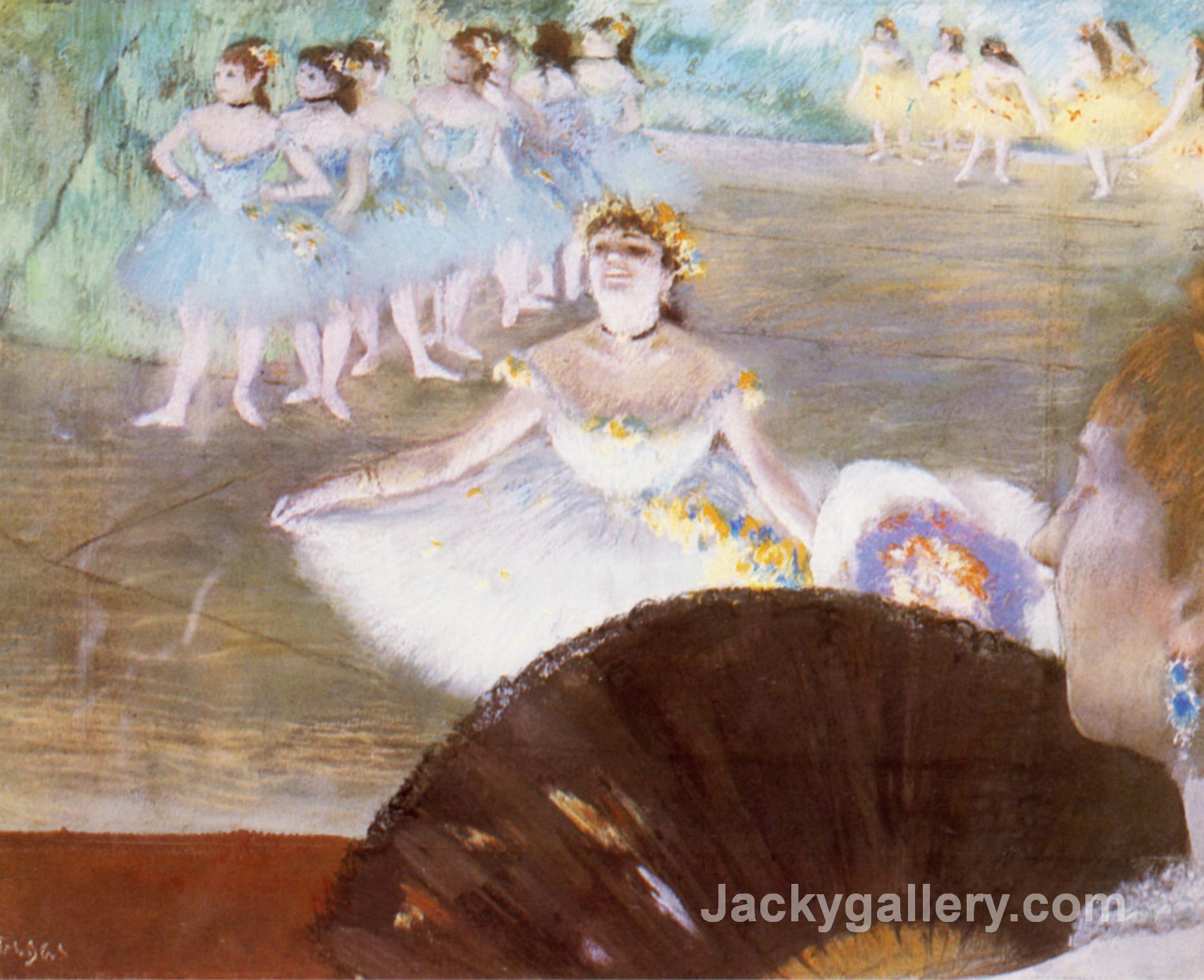 Dancer with a Bouquet of Flowers by Edgar Degas paintings reproduction - Click Image to Close